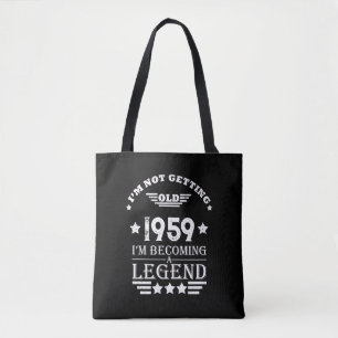 Personalised vintage 65th birthday gifts tote bag