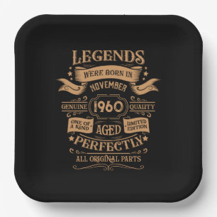 Personalised vintage 65th birthday legends gifts paper plate