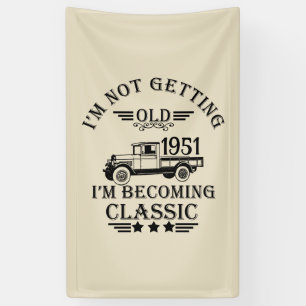 Personalised vintage 65th birthday mens gifts banner
