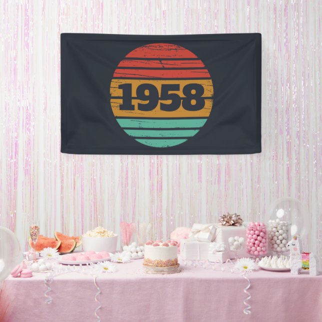 Personalised vintage 65th birthday party banner (Party)