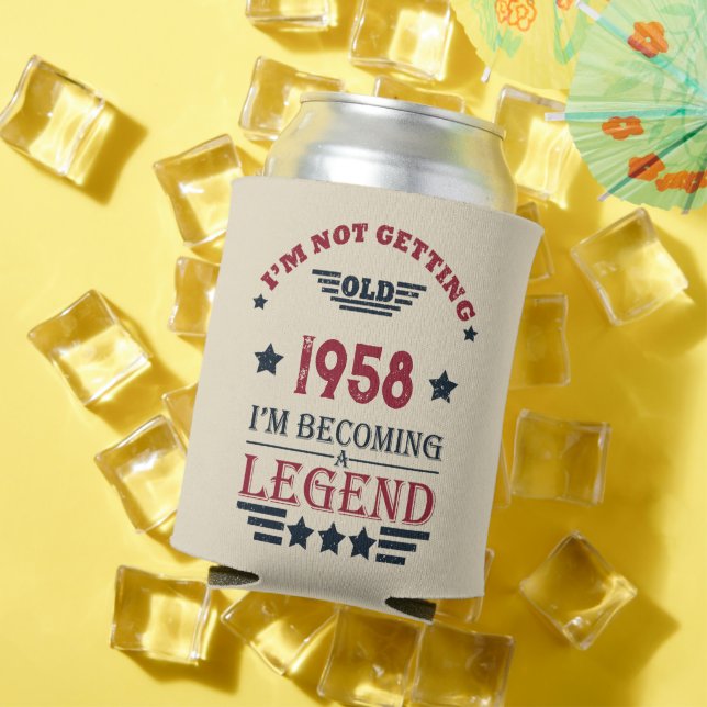 Personalised vintage 65th birthday party can cooler (In Situ Summer)