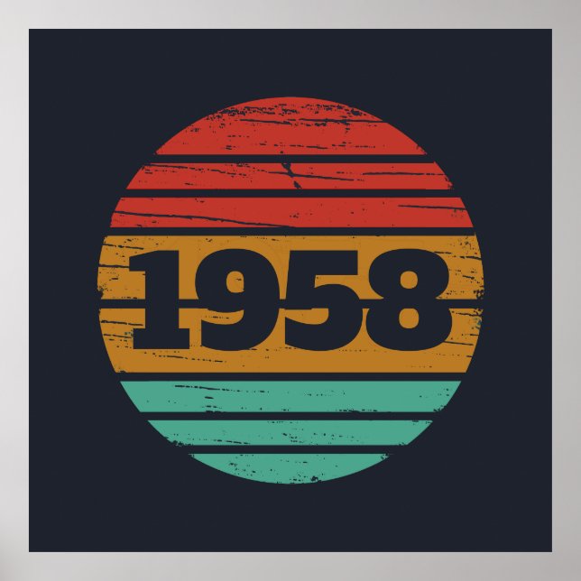 Personalised vintage 65th birthday party poster (Front)