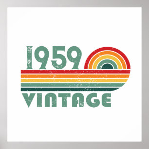 Personalised vintage 65th birthday party poster