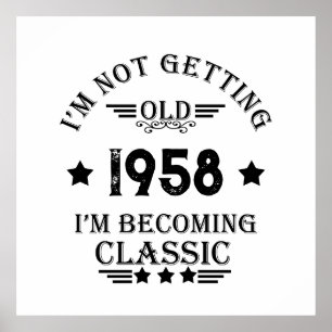 Personalised vintage 65th birthday party poster