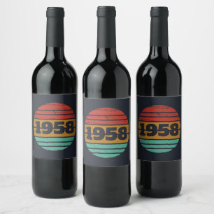 Personalised vintage 65th birthday party wine label