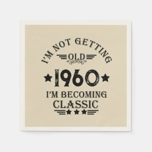 Personalised vintage 65th birthday sixty five napkin