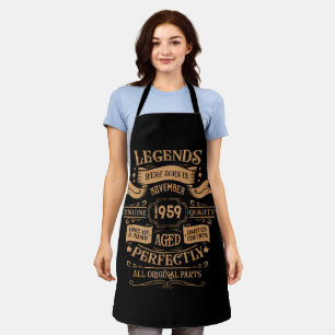 Personalised vintage 65th birthday whiskey label apron