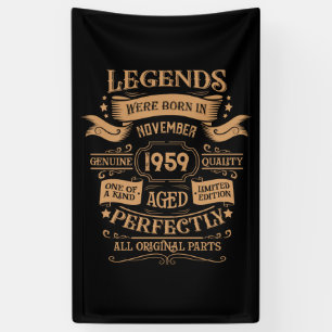 Personalised vintage 65th birthday whiskey label banner