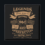 Personalised vintage 65th birthday whiskey label magnet<br><div class="desc">You can add some originality to your wardrobe collection with this vintage classic birthday graphic design with awesome typography font lettering, is a great gift idea for men, women, husbands, wife girlfriends, and a boyfriend who will love this one-of-a-kind artwork. The best amazing and funny holiday present for your happy...</div>