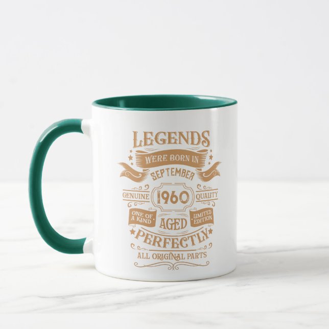 Personalised vintage 65th birthday whiskey label mug (Left)