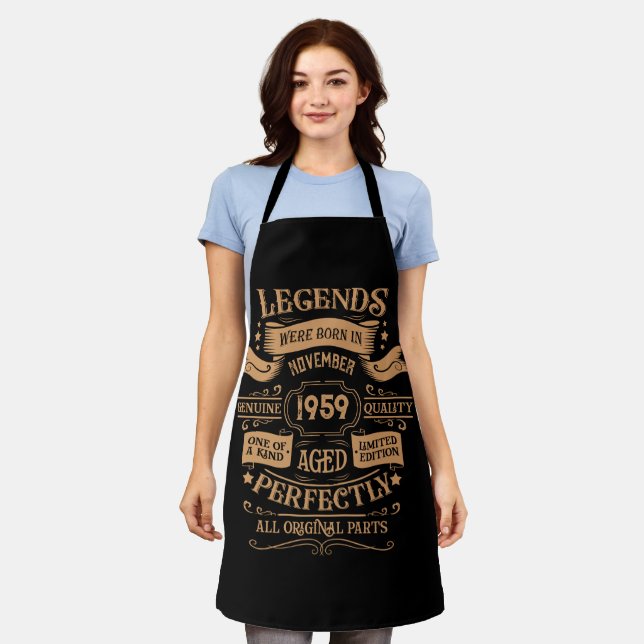 Personalised vintage 65th birthday whiskey party apron (Worn)