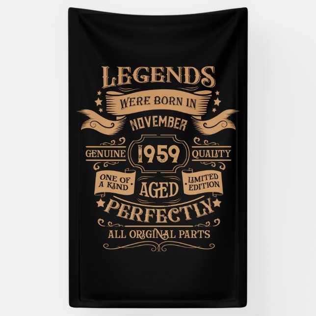 Personalised vintage 65th birthday whiskey party banner (Vertical)