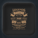 Personalised vintage 65th birthday whiskey party paper plate<br><div class="desc">You can add some originality to your wardrobe collection with this vintage classic birthday graphic design with awesome typography font lettering, is a great gift idea for men, women, husbands, wife girlfriends, and a boyfriend who will love this one-of-a-kind artwork. The best amazing and funny holiday present for your happy...</div>