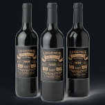 Personalised vintage 65th birthday whiskey party wine label<br><div class="desc">You can add some originality to your wardrobe collection with this vintage classic birthday graphic design with awesome typography font lettering, is a great gift idea for men, women, husbands, wife girlfriends, and a boyfriend who will love this one-of-a-kind artwork. The best amazing and funny holiday present for your happy...</div>