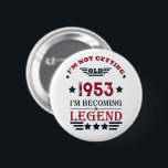 Personalised vintage 70th birthday 6 cm round badge<br><div class="desc">Make your birthday special with this unique design. Add a touch of sophisticated elegance to your birthday celebration with our exquisite, one-of-a-kind designs. These graphics bring sophistication and originality to any product, creating a memorable and stylish gift. They are perfect for those who appreciate a touch of timeless glamour on...</div>