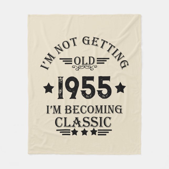 Personalised vintage 70th birthday  fleece blanket (Front)