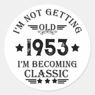 Personalised vintage 70th birthday gift black classic round sticker