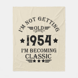 Personalised vintage 70th birthday gift black fleece blanket