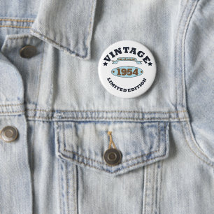 Personalised vintage 70th birthday gifts 6 cm round badge