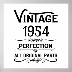Personalised vintage 70th birthday gifts black poster