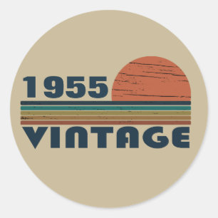 Personalised vintage 70th birthday gifts classic round sticker