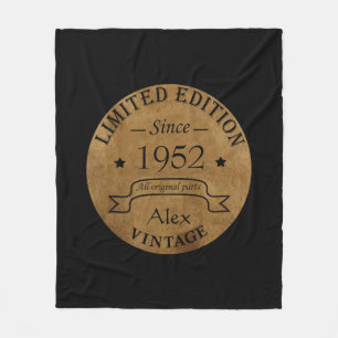 Personalised vintage 70th birthday gifts fleece blanket