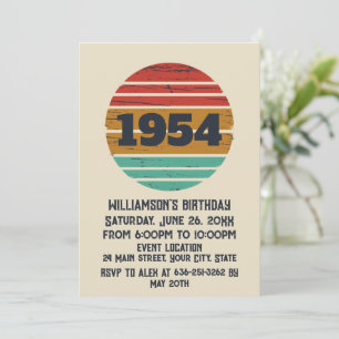 Personalised vintage 70th birthday gifts  invitation