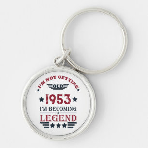 Personalised vintage 70th birthday gifts key ring