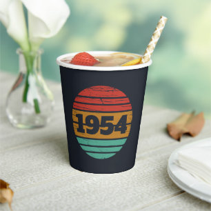 Personalised vintage 70th birthday gifts paper cups