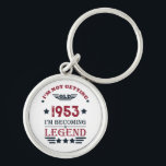 Personalised vintage 70th birthday key ring<br><div class="desc">Make your birthday special with this unique design. Add a touch of sophisticated elegance to your birthday celebration with our exquisite, one-of-a-kind designs. These graphics bring sophistication and originality to any product, creating a memorable and stylish gift. They are perfect for those who appreciate a touch of timeless glamour on...</div>