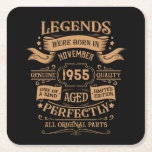 Personalised vintage 70th birthday legend gifts square paper coaster<br><div class="desc">You can add some originality to your wardrobe collection with this vintage classic birthday graphic design with awesome typography font lettering, is a great gift idea for men, women, husbands, wife girlfriends, and a boyfriend who will love this one-of-a-kind artwork. The best amazing and funny holiday present for your happy...</div>