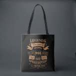 Personalised vintage 70th birthday legend gifts tote bag<br><div class="desc">You can add some originality to your wardrobe collection with this vintage classic birthday graphic design with awesome typography font lettering, is a great gift idea for men, women, husbands, wife girlfriends, and a boyfriend who will love this one-of-a-kind artwork. The best amazing and funny holiday present for your happy...</div>