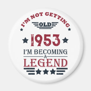Personalised vintage 70th birthday magnet