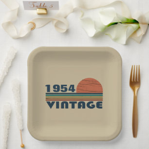 Personalised vintage 70th birthday paper plate