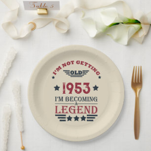 Personalised vintage 70th birthday paper plate