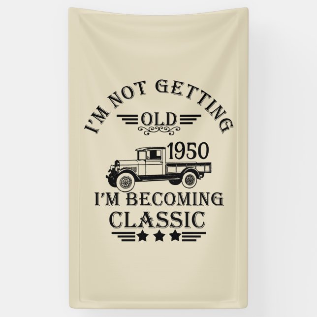 Personalised vintage 75th birthday banner (Vertical)