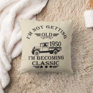 Personalised vintage 75th birthday cushion