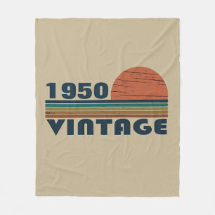 Personalised vintage 75th birthday fleece blanket