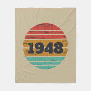 personalised vintage 75th birthday fleece blanket