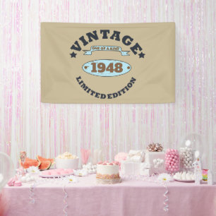 Personalised vintage 75th birthday gift banner