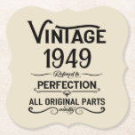 Personalised vintage 75th birthday gifts black paper coaster<br><div class="desc">You can add some originality with this limited edition, premium quality, and original, classy, retro, and vintage-looking birthday graphic design with a cool typography font. This is a great gift idea for men, women, husbands, wives, girlfriends, and boyfriends who will love this one-of-a-kind piece of art. Unique and funny holiday...</div>