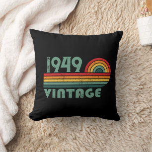 Personalised vintage 75th birthday gifts cushion
