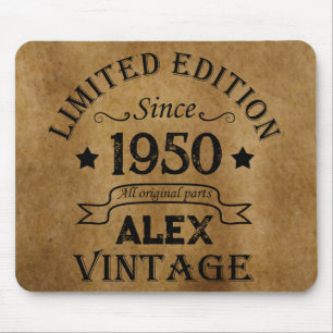 Personalised vintage 75th birthday gifts mouse mat