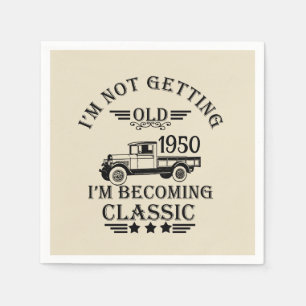 Personalised vintage 75th birthday gifts napkin