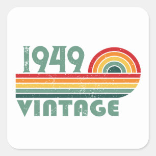 Personalised vintage 75th birthday gifts square sticker
