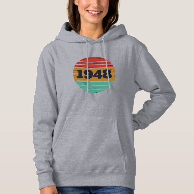 personalised vintage 75th birthday hoodie (Front)