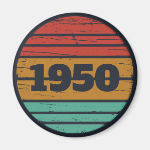 Personalised vintage 75th birthday magnet