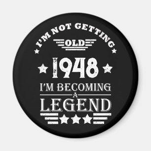 Personalised vintage 75th birthday  magnet