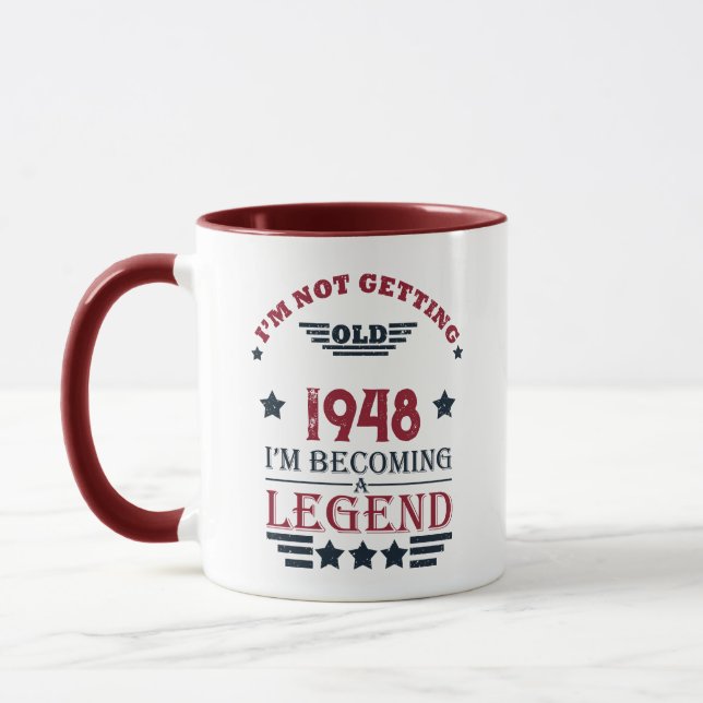 Personalised vintage 75th birthday mug (Left)