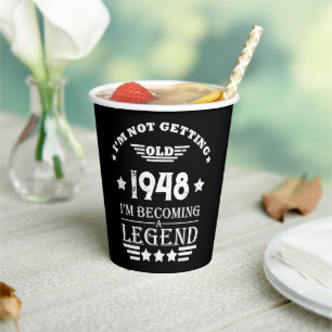 Personalised vintage 75th birthday  paper cups